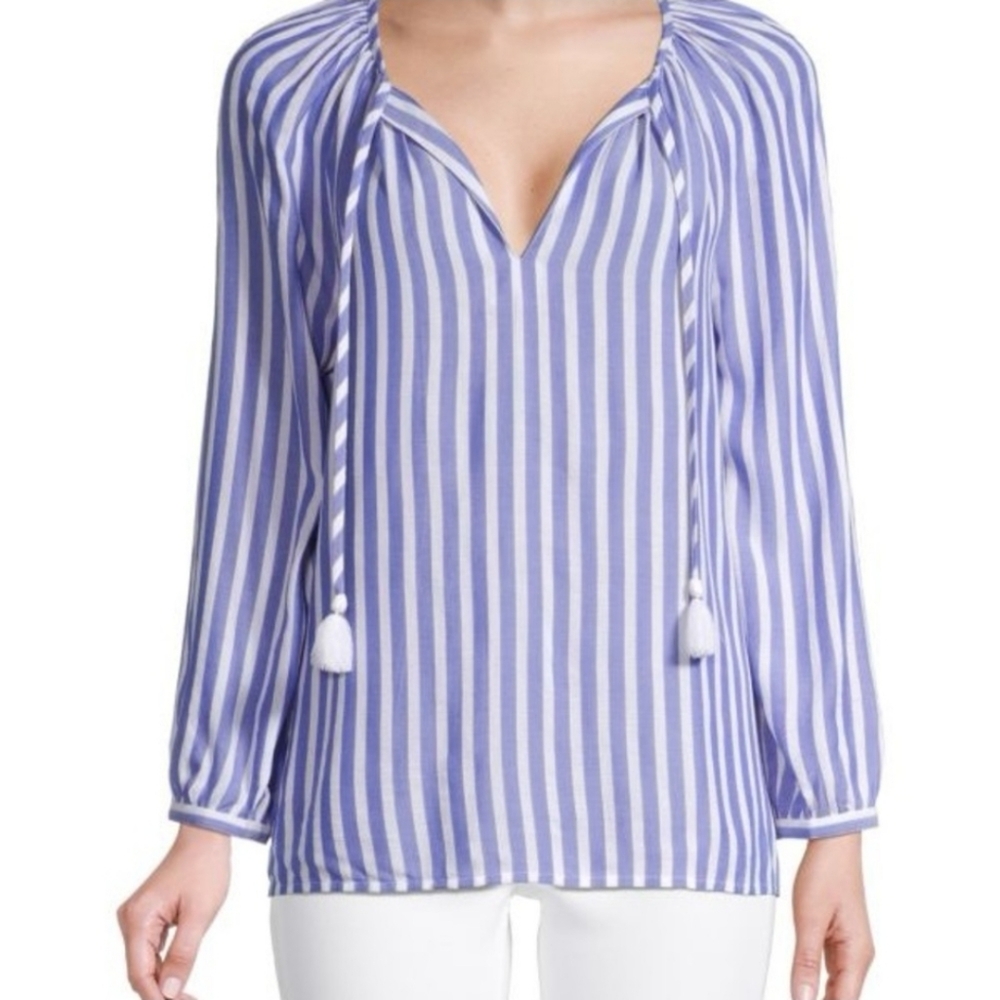 Women's Vineyard Vines Sail Stripe Savannah Popover ~ Marlin Stripe small s